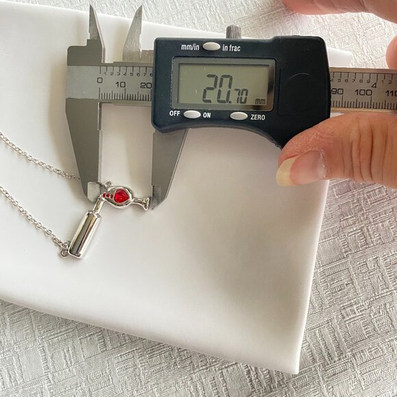 FAC Girls Night Out Wine Necklace Silver Tone NWT - Picture 5 of 7